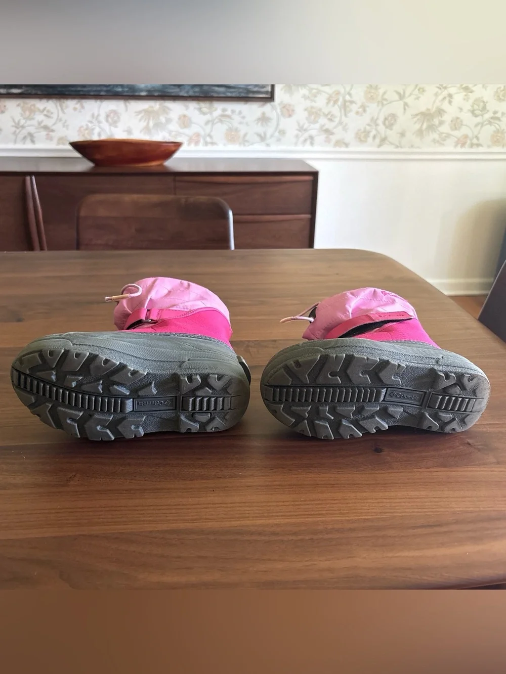 Girls Winter Snow Boots Columbia Powderbug Plus II Pink Waterproof Girls Size 13